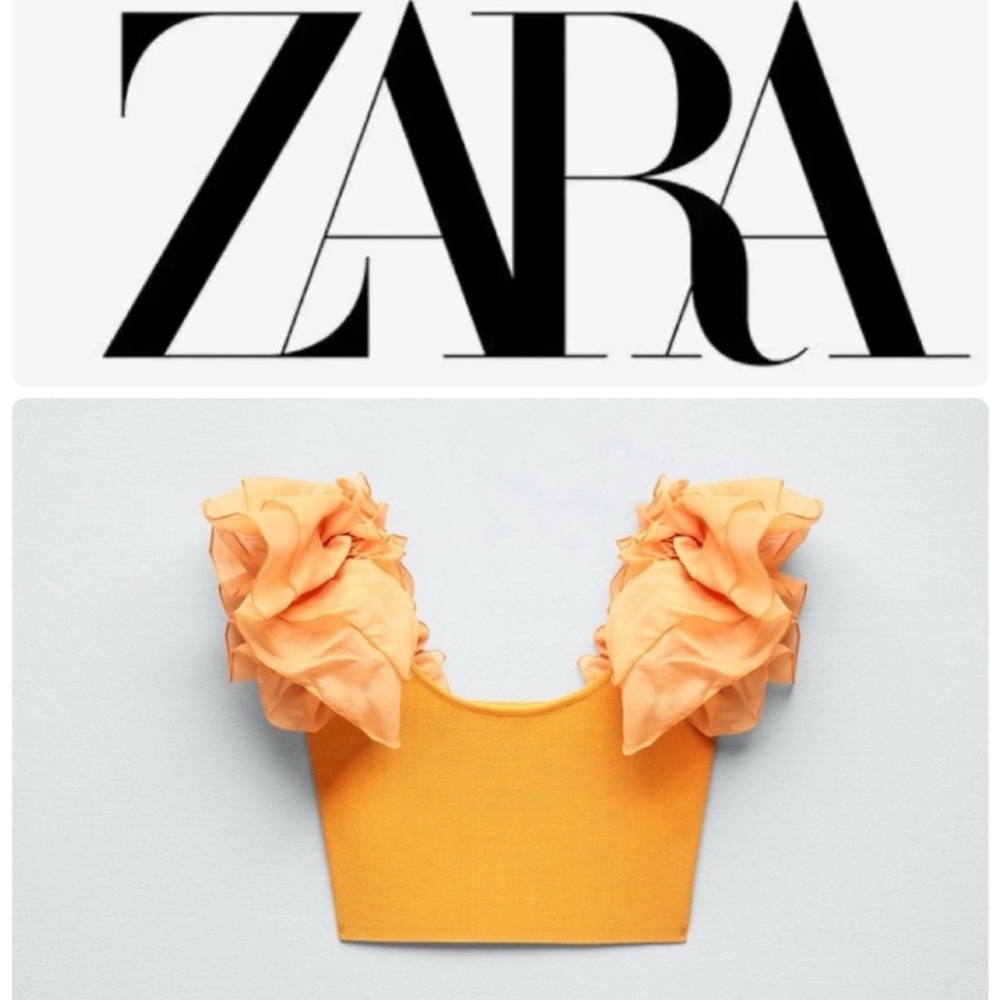 ZARA tulle organza crop top size S - Picture 3 of 10
